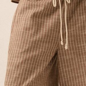 Pantalones de Lino Personalizados al por Mayor con Logotipo para Mujer, Pantalones de Salón de Pierna Ancha con Cordón en la Cintura, Transpirables y Holgados - Product Image 4