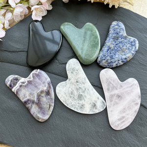 Tabla de Gua Sha de Cuarzo Rosa Natural y Amatista, Raspadores de Cristal para Belleza y Relajación, Placa de Feng Shui para el Cuidado de los Ojos, Herramienta de Masaje Facial de Ágata - Product Image 6