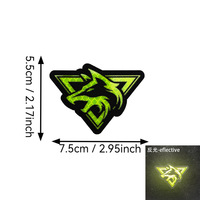 Entusiasta al aire libre Wolf Head Moral Badge Hook and Loop IR Wolf Head Patches