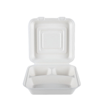 240-240-80-9*9 bols de canne à sucre et de bagasse biodégradables boîtes à lunch jetables maintenant disponibles pour le marché des EAU