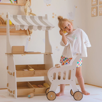 Andador de Madera Montessori para Bebés, Carrito de Empuje, Juguete de Aprendizaje para Caminar con Ruedas para Niños