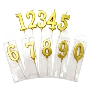 Velas de Cumpleaños con Números Dorados del 0 al 9, Velas Metálicas para Pastel, Velas de Cera de Parafina sin Humo, Decoración para Pastel, Venta al por Mayor - Product Image 6
