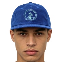 Sombrero y gorra Snapback de ala plana con bordado de pana de 6 paneles sin estructurar de perfil bajo personalizado de alta calidad