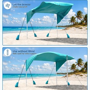 Carpa de Playa con Energía Eólica, Impermeable de 1000 mm, Toldo Portátil para Sombra, Refugio Familiar para Acampar al Aire Libre - Product Image 4