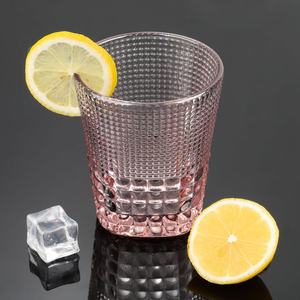 手作りピンクダイヤモンド模様300mlカップガラス容器ビールグラスジュースティーグラス食器 - Product Image 5