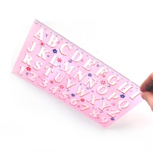 Juego de Reglas de Plástico para Oficina, Plantillas de Letras de 22 cm, Regla de Dibujo para Niños - Product Image 5