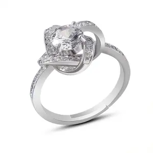 新款珠宝时尚经典混合镶嵌锆石戒指优雅精致单环女士礼品铜环