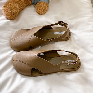 Sandales Baotou pour femmes, chaussures plates décontractées d'été, chaussures de plage, pantoufles respirantes - Product Image 3