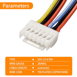 สายเคเบิลประกอบพร้อมหัวต่อ JST GH 1.25 มม. แบบ 6 ขา 28 AWG ตัวผู้-ตัวเมีย ผลิตจากโรงงาน - Product Image 3