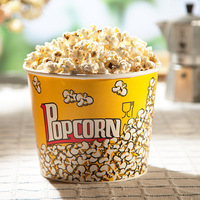 Seaux à popcorn en papier kraft 180oz, seau en papier jetable personnalisé pour poulet