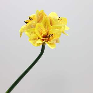 S1074 Vente en gros d'orchidées artificielles en latex de haute qualité, longues tiges, toucher réel, fleurs de clivia, orchidées pour la décoration de table à la maison - Product Image 2