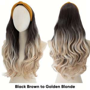 Peluca Larga de Fibra Sintética Resistente al Calor con Ondas Naturales y Base de Seda para Uso Diario de Niñas, Venta al Por Mayor - Product Image 2