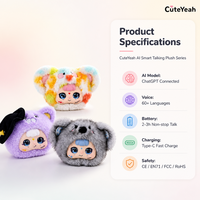 Peluche interactive parlante intelligente AI, jouet interactif vocal, 60 langues, charge rapide Type-C, animal en peluche éducatif Montessori pour enfants