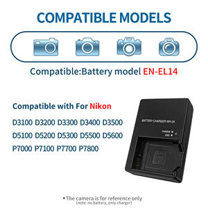 Chargeur de <span class=keywords><strong>batterie</strong></span> pour appareil photo EN-EL4 US AU UK EU pour <span class=keywords><strong>Nikon</strong></span> D3100 D3200 D3300 D3400 D3500 D5100 D5200 <span class=keywords><strong>D5500</strong></span> D5600 P7000 P7700 P7800 - Product Image 2