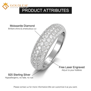 Goldleafgem Custom 925 Sterling Silver Classic Eternity Band Moissanite <b>Diamond</b> <b>Ring</b> Fine Jewelry Gift for Women - Product Image 4