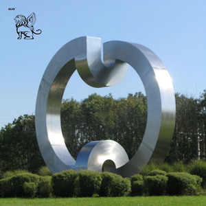 Sculpture abstraite en acier inoxydable, grande statue ronde en métal pour la décoration de jardins, centres commerciaux et <span class=keywords><strong>parcs</strong></span>, taille personnalisée BLVE - Product Image 6