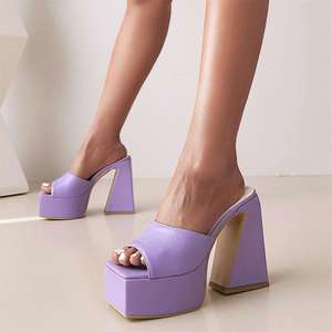 2024 conception de fabricant personnalisée à bout ouvert femmes Sexy fête talons plate-forme grosses sandales à talons hauts avec semelle intérieure en PU - Product Image 4