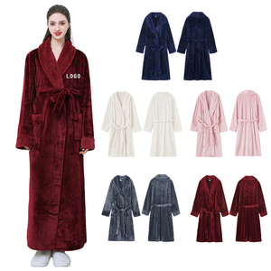 SUNHOME flanella manica lunga spessa calda <span class=keywords><strong>con</strong></span> indumenti da notte in tasca <span class=keywords><strong>accappatoio</strong></span> Patchwork polsini <span class=keywords><strong>collo</strong></span> <span class=keywords><strong>scialle</strong></span> <span class=keywords><strong>accappatoio</strong></span> all'ingrosso - Product Image 2