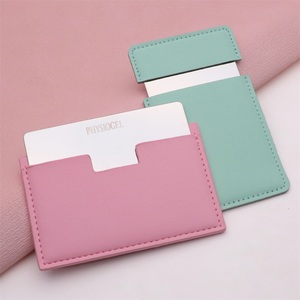 Stainless Steel Beauty Mirror Custom Logo PU Leather Portable Pocket Mirror