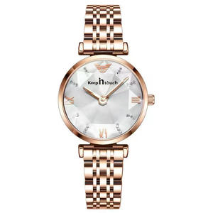 Reloj de Cuarzo para Mujer Keep Touch, Correa de Acero Inoxidable en Oro Rosa, Resistente al Agua 3 Bar, Diseño Elegante Analógico, Cristal Mineral, Cierre Plegable - Product Image 5