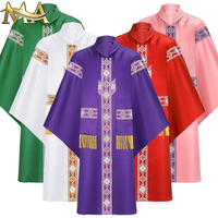 Prix d'usine 5 couleurs Chasuble gothique, Robe, Toge et Cape vintage pour Pasteur, Prêtre, Moine, Célébrant d'église
