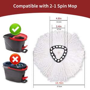 Paquete de 2 Repuestos de Cabezal de Mopa O-Cedar EasyWring Sellados al Vacío, Almohadillas de Repuesto de Microfibra Premium para Mopa Giratoria para una Limpieza Profunda - Product Image 3