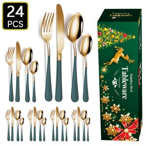 Ensemble de couverts en acier inoxydable 24 pièces avec boîte de couleur pour cadeau de Noël - Product Image 4