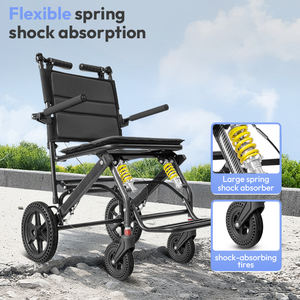 Fauteuil roulant pour handicapés abordable pour le <span class=keywords><strong>transport</strong></span> en alliage d'aluminium léger avec grand ressort - Product Image 4