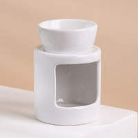 Chauffe-cire moderne personnalisé 2 en 1, rond en porcelaine, lampe à thé en céramique, brûleur d'huiles essentielles, vente en gros