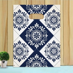 Bolsa de Compras <span class=keywords><strong>HOYO</strong></span> con Diseño Floral <span class=keywords><strong>Azul</strong></span> y Blanco, Bolsa Reutilizable para Regalos, Eventos, Fiestas de Mujeres - Product Image 1
