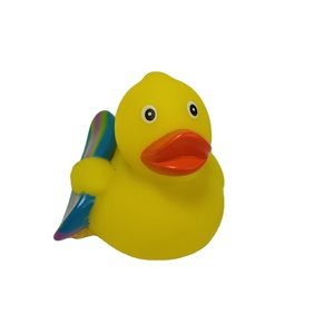 Canard de bain en plastique et caoutchouc personnalisé avec logo OEM/ODM, styles de jouets de canard de bain en vrac, flotte et couine dans l'eau pour enfants et bébés - Product Image 1
