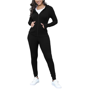 Survêtement d'hiver pour filles de haute qualité, imprimé, extensible, à manches longues, à capuche, respirant, léger, 100% coton, vêtements de sport - Product Image 1