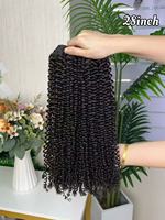 Extensiones de Cabello Humano Remy Virgen Sin Procesar, Ondulado y Rizado de Lujo SDD, Color Negro Natural, Suave y Denso