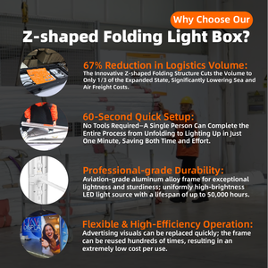 호크 신기술 저전력 소모 LED 라이트 박스 Z자형 접이식 라이트 박스 디자인 비즈니스 광고용 - Product Image 3