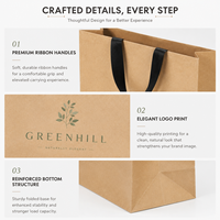 Sac fourre-tout en papier kraft mat de luxe avec logo imprimé offset pour l'emballage écologique de détail et de cadeaux