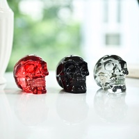 Vente en gros de statues de têtes de crânes humaines en verre K9 coloré de la marque Yucheng, figurines sculptées en cristal, style Feng Shui pour la décoration