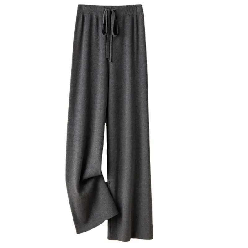 กางเกงขายาวถักแบบหนาสีทึบของผู้หญิงฤดูใบไม้ร่วงฤดูหนาว2022 OEM จากผู้ผลิต