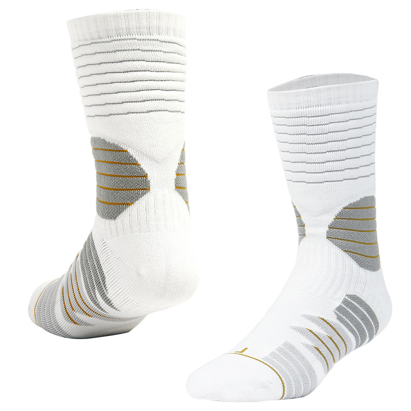 white and gold nike socks