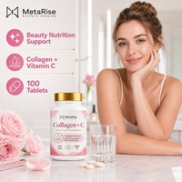 Complément alimentaire Collagène Plus Vitamine C pour adultes, comprimés sans gluten, favorise l'éclat de la peau, l'immunité et un meilleur sommeil