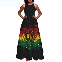 République du Congo drapeau Design Sexy sans manches femmes robes été décontracté longues femmes robe d'été élégant vacances plage robe 2023