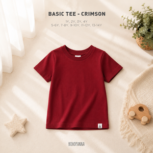 Camisa de algodón color carmesí de primera calidad con tela transpirable, suavidad agradable y calidad confiable para vacaciones escolares y momentos familiares. - Product Image 4