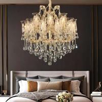 Lustre à 6 lumières LED en cristal K9 de style européen de luxe, fabrication chinoise, vente en gros, intensité réglable, angle de faisceau de 360°