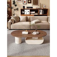 Table basse rétro de style mid-century avec structure en métal, table à thé design pour petit salon, meubles de maison