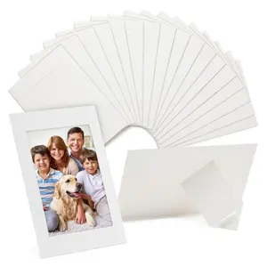 Venta al por mayor 4*6 marcos de fotos blancos para la boda DIY aula marco de fotos con caballete galería marcos de pie imagen de papel