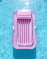 Flotteur de piscine gonflable rose épaissi, grand radeau flottant pour la détente dans la piscine et l'utilisation à la plage