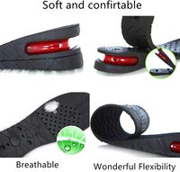 Semelles intérieures rehaussantes en PVC à 2 couches, hauteur 1,8 po, avec coussin d'air, pour hommes et femmes, inserts de talon réglables, rehausseurs de chaussures