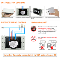 Interrupteur intelligent tactile WiFi Bingoelec Tuya Smart Life APP, télécommande, norme américaine, 3 gangues