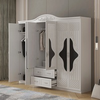 Offre Spéciale armoire murale moderne à 6 portes, grande armoire pour enfants, 3 mètres de long, en bois blanc, en plastique pour chambre à coucher
