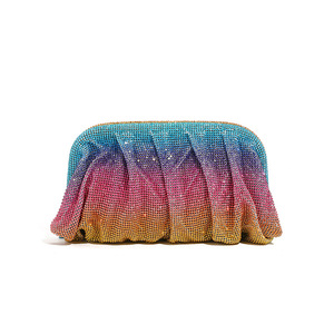 Pha Lê Ly hợp ví Vàng ly hợp túi bên Pleated Vàng PURSE Rhinestone túi cho phụ nữ buổi tối đám cưới - Product Image 3