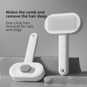 <b>Hot</b> Sale Stainless Steel Rubber Soft Dog Cat <b>Comb</b> Furry Hair Pet Brushes Set Dog Grooming Slicker Brush - Product Image 5